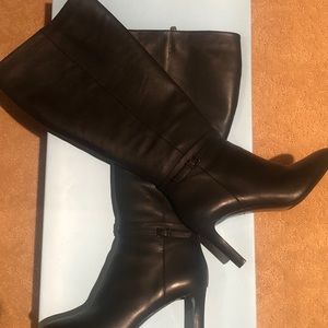 Antonio Melani Wide Calf Leather Stiletto Boots